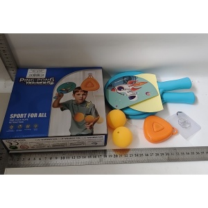 Set Palete pentru Tenis de Masa, pentru Copii, Accesoriu de Agatat Inclus, 2 Mingi, Design Animat, Albastru - Img 2
