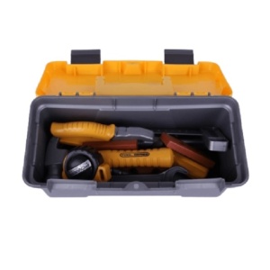 Trusa Scule si Unelte de Jucarie pentru Copii, 19 Piese, Material Plastic, Gri/Portocaliu - Img 4