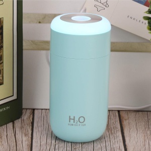 Umidificator, H2O, cu Difuzor de Aroma, Lumina de Noapte LED in 7 Culori, Zgomot Redus, 14.7x7.2cm, 350mL, Culoare Albastra - Img 6