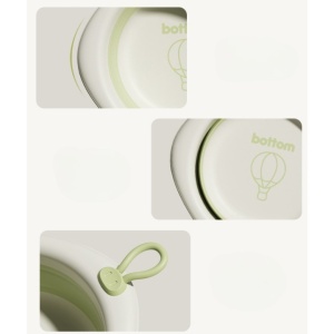 Cada Pliabila pentru Baie pentru Copii, Cadita pentru Bebelusi, Model Romb cu Balon, Verde, 31.5x31.5x3.5 cm, 3L - Img 6