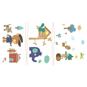 Covoras pentru Copii, cu 2 Fete, Model ZOO/Ursulet, din XPE+PE, Impermeabil, Antiderapant, Protectie Termica, +3 Luni, Pliabil, 150 x 200 x 1.5 cm, Multicolor - Img 3