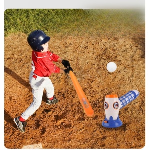 Joc de Baseball Interactiv, Lansator Aruncare Automata, Include Bata si 5 Mingii, 37 x 23 x 16 cm Baza, 59 cm Bata, Multicolor - Img 2
