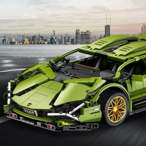 Joc de Construit, Model Lamborghini, 1280 Piese, +6 Ani, Verde - Img 4