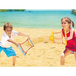 Joc Spikeball, Joc in 2, pentru Plaja, Parcuri, Interior, 2 Plase, 2 Mingi, Multicolor - Img 2