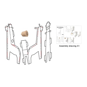 Jucarie Educativa pentru Copii, Model Girafa 3D, Set de Asamblat si Colorat din Carton, Puzzle 3D Educativ, 31 x 7.5 x 54 cm, 3+ ani, Alb Multicolor - Img 4