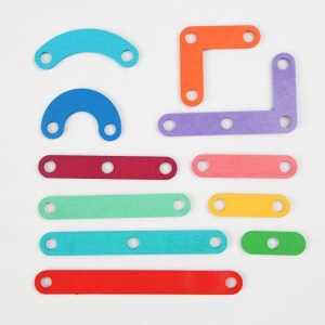 Jucarie Montessori Pegboard, din Lemn, Tip Puzzle, Forme, Litere, Educativ, 17.8 x 17.8 x 1.5 cm, Multicolor - Img 4
