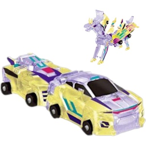 Jucarie Transformabila 2in1, Crystal Wing Flying Dragon, Masina/Dragon, Atractie Magnetica, Fluorescent, +3 Ani, din ABS, Multicolor - Img 2