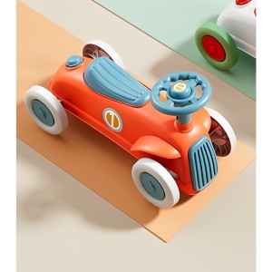 Masinuta Ride-On cu Sistem Anti-Rasturnare, Claxon pe Volan, 1-6 Ani, 60 x 28 x 34 cm, Rosu-Albastru - Img 5