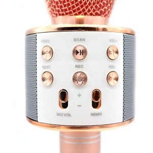Microfon Karaoke, pentru Copii, Bluetooth, Boxa Incorporata, Compatibil cu Orice Smartphone, Acumulator Integrat, Multifunctional, Rose Gold - Img 4
