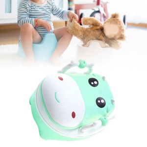 Olita pentru Copii, +1an, Portabila, Design Vacuta cu Capac, cu Manere, Compartiment Detasabil, Perie Inclusa, Verde - Img 5