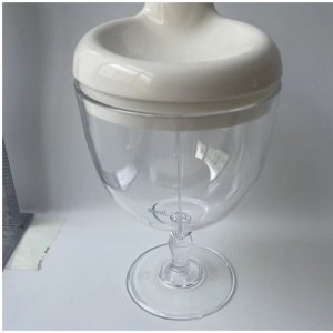 Pahar din Plastic Transparent cu Picior, pentru Copii, 14 x 7.7 cm, cu Cioc Antiscurgere, + 3 Ani, Fara Maner, Alb - Img 5