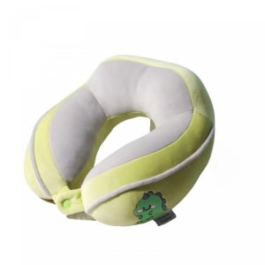 Perna de Calatorie, Pentru Gat si Cap, Umplutura din Bumbac, 28x28x10 cm, cu Model Brodat Crocodil Verde - Img 5