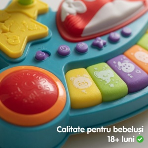 Pian Muzical Interactiv Pentru Copii Cu Taste Colorate Si Butoane, 18+ Luni - Img 6