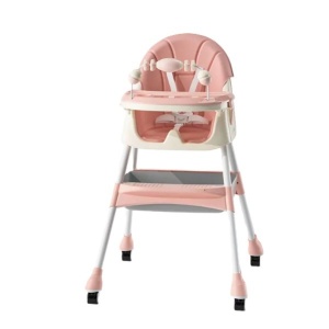 Scaun de Masa 2in1, pentru Copii de la 6 luni - 5 Ani, Roz - Img 1