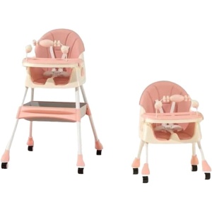 Scaun de Masa 2in1, pentru Copii de la 6 luni - 5 Ani, Roz - Img 5