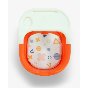 Scaun de Masa pentru Copii, 2 in 1, Tavita Detasabila, Spatar Ergonomic, +6 Luni, Inaltime 36 cm, Portocaliu - Img 4