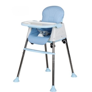 Scaun de Masa Pliabil 3in1, Reglabil, Multifunctional, 3 Pozitii, Masuta si Husa Detasabile, Ajustare Inaltime, Albastru - Img 3