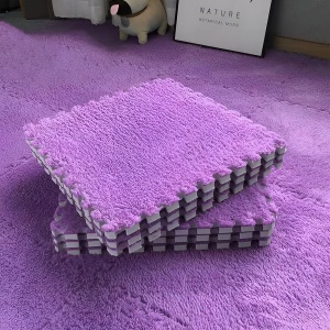 Set 10 Piese Covor tip Puzzle, Spuma EVA, Pufos, 30 x 30 x 1 cm, Mov - Img 2