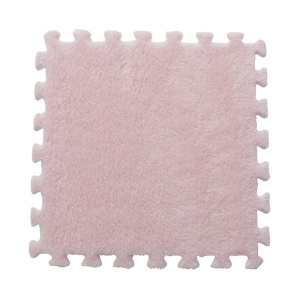 Set 10 Piese Covor tip Puzzle, Spuma EVA, Pufos, 30 x 30 x 1 cm, Roz Pudrat
