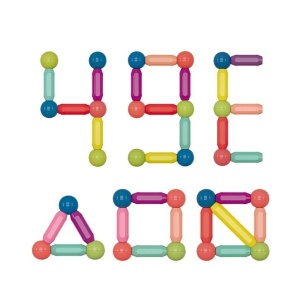 Set 36 piese magnetice de constructie, Forme geometrice, Multicolor - Img 5