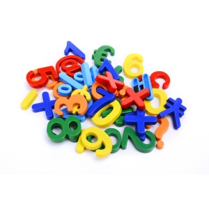 Set 37 Cifre si Simboluri, Magnetice, pentru Frigider, din Plastic, +3 Ani, 13 x 18 x 14 cm, Multicolor - Img 3