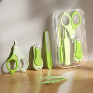 Set 4in1 de Ingrijire Unghii pentru Bebelusi, Cutie de Depozitare Transparenta, 0-6 Ani, 13.6x8x2 cm, Verde - Img 5