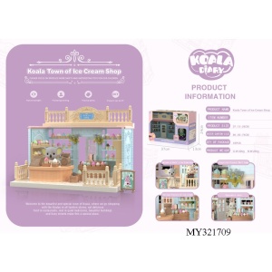 Set Casa de papusi, magazin de inghetata, cu mobilier si figurine - Img 5