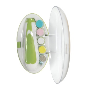 Set Pila Electrica pentru Copii si Bebelusi, ABS, 6 Accesorii, cu Lumina LED, Verde Alb - Img 3