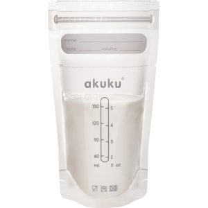 Set pungi sterile AKUKU, pentru stocarea laptelui matern, 30 bucati, 150 ml - Img 2