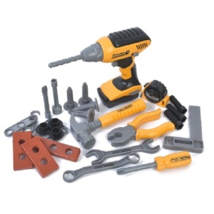 Set Scule de Jucarie pentru Copii, Ghiozdan cu Bormasina si Accesorii Incluse, 28 Piese, Material Plastic Durabil, Interactiv, +3 Ani, 30.5x25x11 cm, Negru/Portocaliu - Img 5