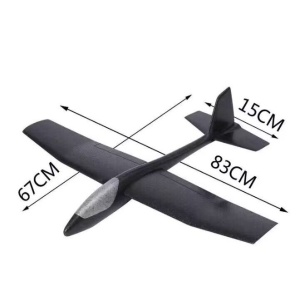 Avion Zburator, Tip Planor, 83 cm Lungime, +3 Ani, din Polistiren, Aruncare 10 - 30 m, Negru - Img 5