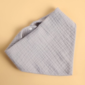 Baveta Triunghiulara, din Bumbac, pentru Copii 0-12 Luni, 33x32 cm, Rezistenta la Apa, Albastru - Img 3