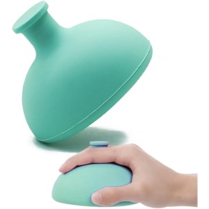 Dispozitiv Terapeutic Sputa, Cupa pentru Terapie Toracica, Dispozitiv de Eructare, pentru Sugari si Copii, 7.5 x 6 cm, din Silicon, Verde - Img 4