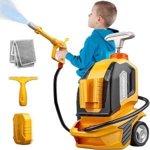 Jucarie Aparat de Spalat cu Presiune, Spalator Auto, Interactiv, Material Plastic, Accesorii Incluse, 38x26x17.5 cm, Portocaliu - Img 3