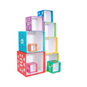 Jucarie de Construit, Blocuri Stivuibile, +3 Ani, 10 Cutii, Invatare numere 1-10, 13.4 x 13.4 x 13.4 cm, Multicolor - Img 6