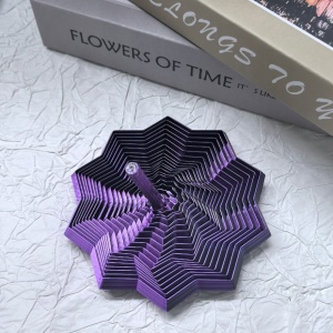 Jucarie Decompresie, Model Stea 3D, DuoChrome, Maner Spirala, Turn Magic Geometric, Multiple Forme, Anti-stress, 17 cm, Negru/Violet - Img 4