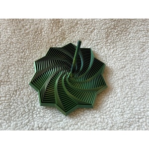 Jucarie Decompresie, Model Stea 3D, DuoChrome, Maner Spirala, Turn Magic Geometric, Multiple Forme, Anti-stress, 11 cm, Negru/Verde - Img 4