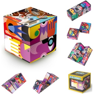 Jucarie Interactiva, 3D Cub Rubik, Diferite Forme, Anti-stress, Abstract, Multicolor - Img 3