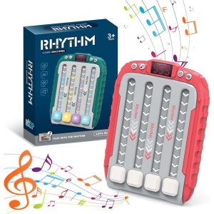 Jucarie Interactiva, Joc Rhythm, +3 Ani, din ABS, 6 Niveluri, 15 x 3 x 11 cm, Functie Muzicala, Rosu - Img 4