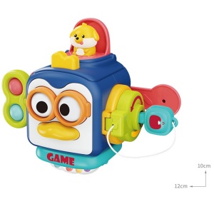 Jucarie interactiva Montessori, Model Pinguin, 18+ luni, Albastru/Multicolor - Img 2