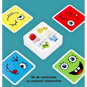 Jucarie pentru copii montessori cub din lemn, asamblare fete, 64 de carti distractive, +3 ani, educativ, multicolor - Img 6