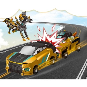 Jucarie Transformabila 2in1, Golden Wing Flying Dragon, Masina/Dragon, Atractie Magnetica, +6 Ani, din ABS, Auriu - Img 4