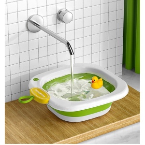 Lavoar Pliabil, pentru Copii 1-8 Ani, Model Animat, din PP+TPE, 32x29x10 cm, Verde - Img 3