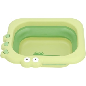 Lavoar Pliabil, pentru Copii, din PP/TPE, Portabil, Model Crocodil, 30x24.5x9 cm, Verde - Img 6