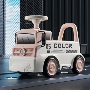 Masinuta pentru copii, 3 ani, Model Camion, Sport, Claxon, Cutie Depozitare, 62x26x40 cm, Roz - Img 2