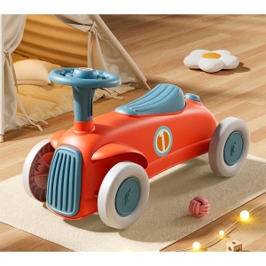 Masinuta Ride-On cu Sistem Anti-Rasturnare, Claxon pe Volan, 1-6 Ani, 60 x 28 x 34 cm, Rosu-Albastru - Img 2