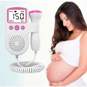 Monitor Fetal Doppler, Monitorizare Sarcina, Ritm Cardiac, Ecran LCD 4.5 cm, 2 x Baterii AA (neincluse), Portabil, din ABS, 12.8 x 9.6 x 3 - Img 2