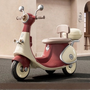 Motocicleta Electrica cu 3 Roti, Acumulator Încarcare, Anti-Rasturnare, Lumini, Sunete, Baterie 6V 7Ah, Telecomanda, 95x67x36cm, Rosu - Img 2