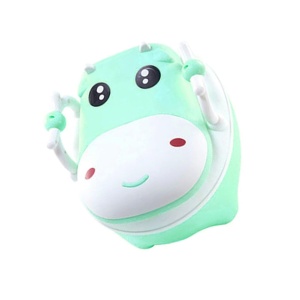 Olita pentru Copii, +1an, Portabila, Design Vacuta cu Capac, cu Manere, Compartiment Detasabil, Perie Inclusa, Verde - Img 2