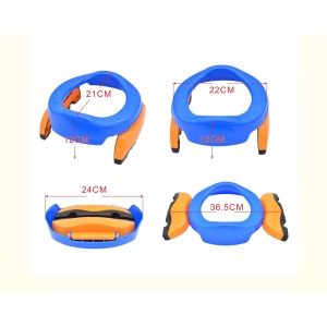 Olita Portabila 2 in 1, Olita + Capac de Toaleta, din Plastic, Diametru 21 cm, Albastru - Img 2